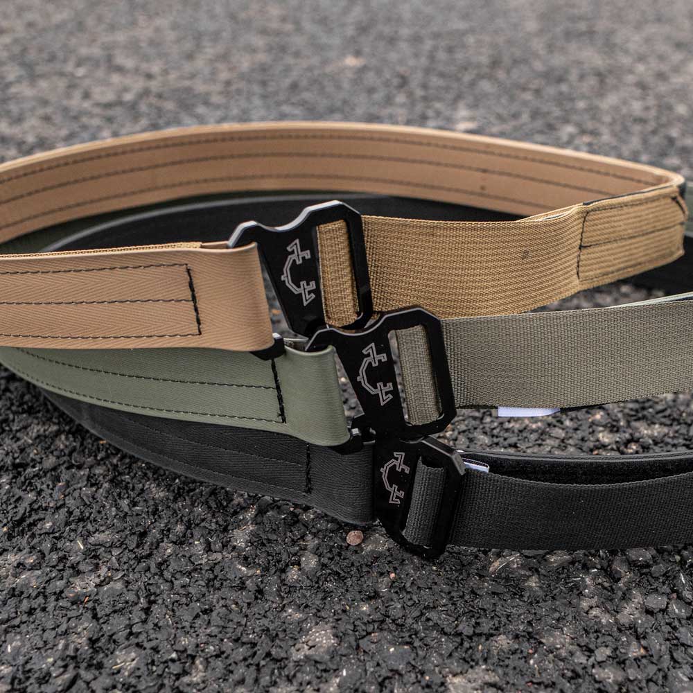 Comfortable and lightweight edc(everyday carry) belt on gravel background