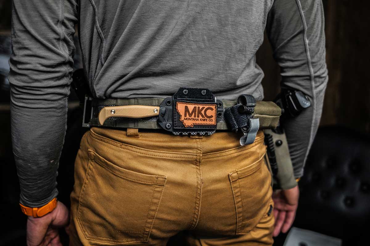 Tactical belt mount knife